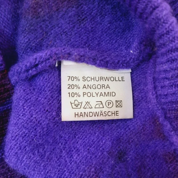 Vintage 80s deWall Sweater Wool Blend Black Panther Print Oversized Fit - Picture 9 of 9